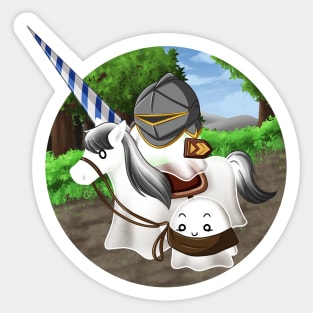 Kawaii Ghosts - Knight and his Squire Sticker